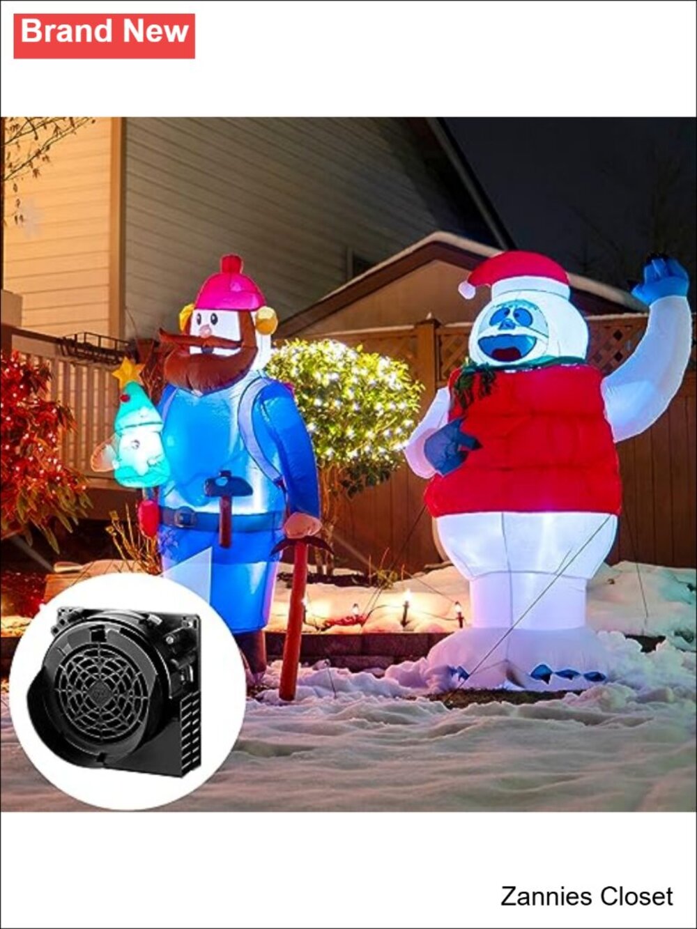 🎄 2 Set Inflatable Air Blower Fan Replacement with LED Light String for - Picture 4 of 5